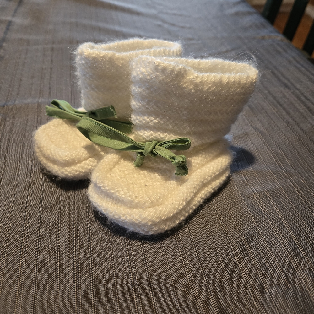 Hand-knit Baby Booties